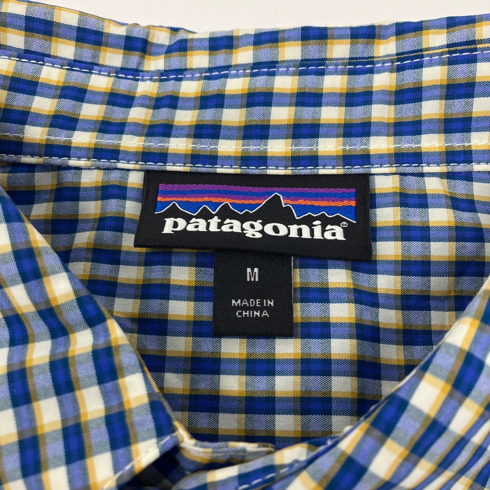 Patagonia Men's M Lightweight A/C Shirt Plaid Button Up Short Sleeve Hiking - Picture 6 of 9